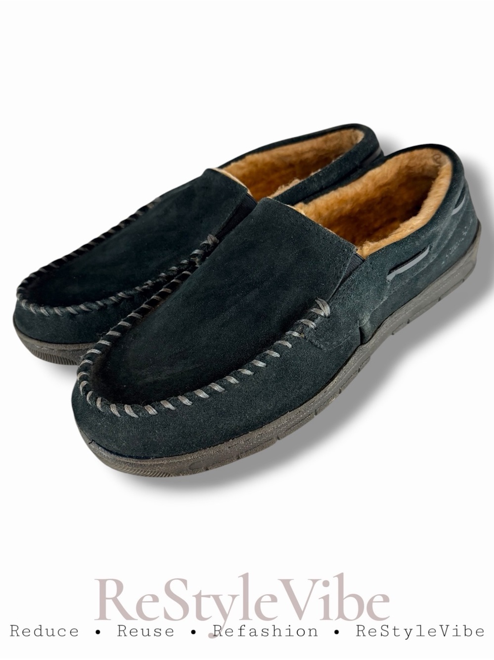 EDDIE BAUER Men’s Size L 9.5-10.5 Slippers Slip-On Leather Suede Westhaven Style